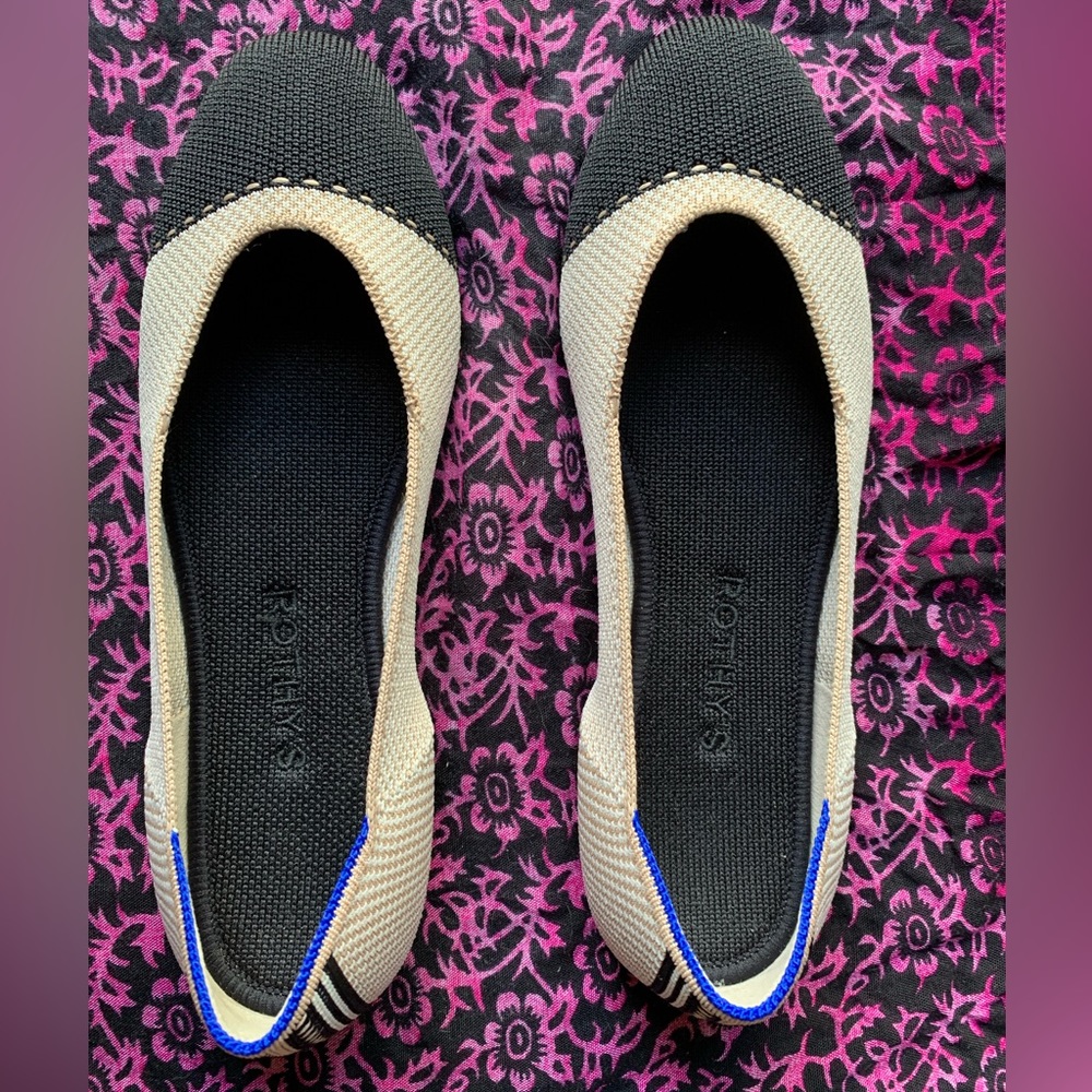 Rothy’s Square Flat in Tuxedo size 7